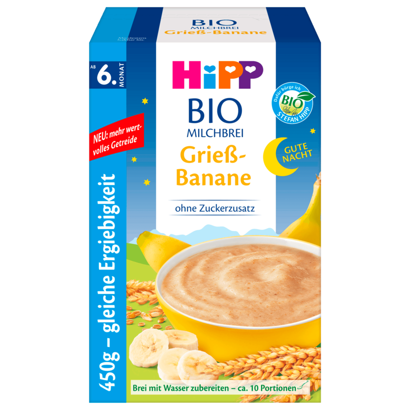 Hipp Bio Milchbrei Grieß-Banane 450g
